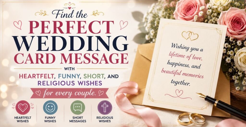 wedding card message with heartfelt, funny, short, and religious wishes