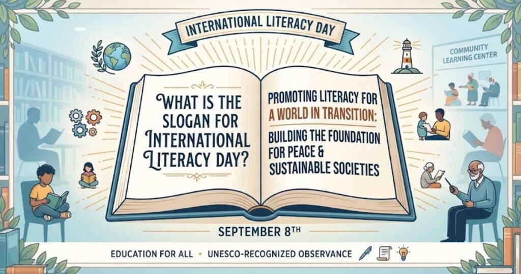 What is the slogan for International Literacy Day