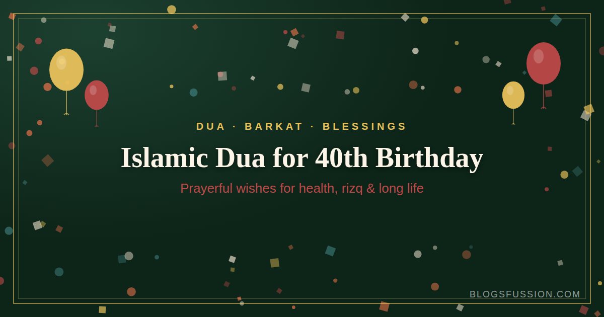 Islamic dua for 40th birthday blessings