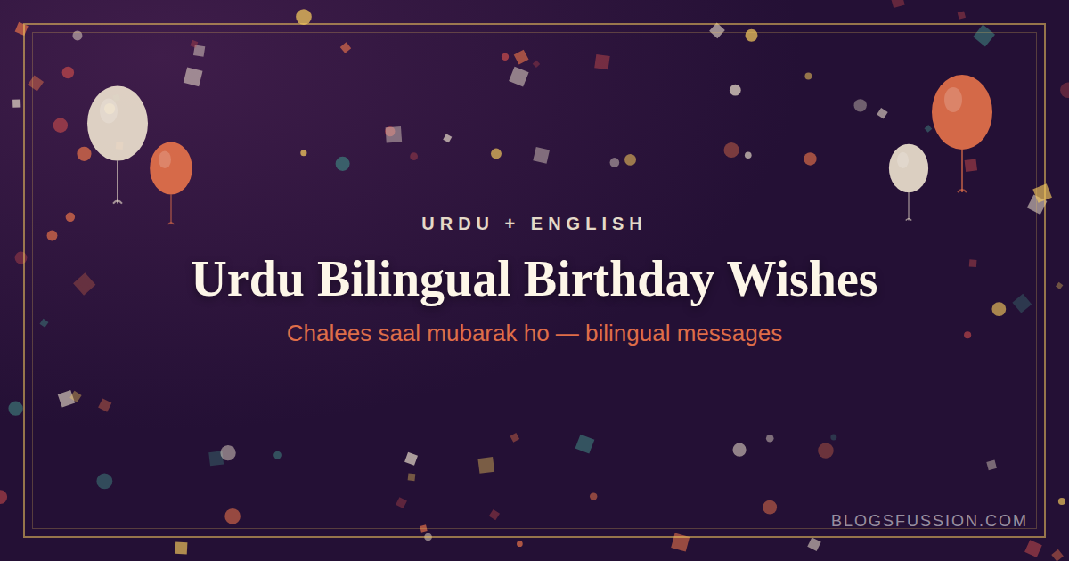 Urdu bilingual 40th birthday wishes